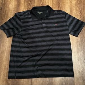 Greg Norman Polo Shirt Men XL Gray Black Play Dry Golfer Lightweight
